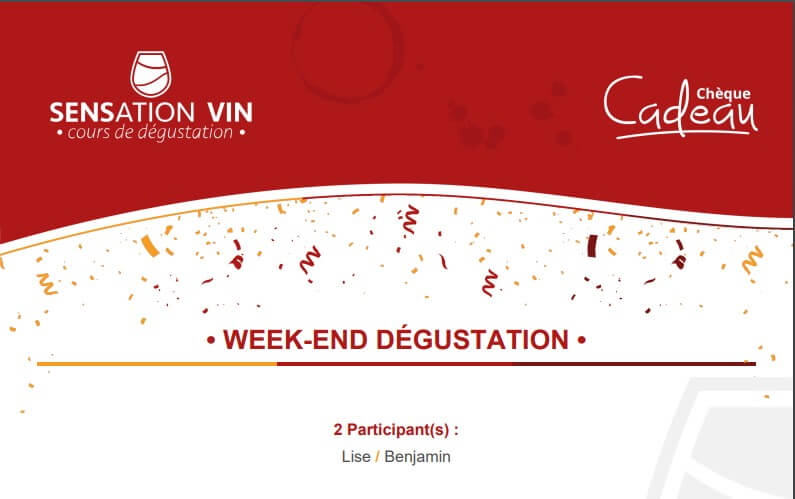 A Sensation Vin, vous pouvez offrir un week-end dégustation sous forme de chèque cadeau oenologie